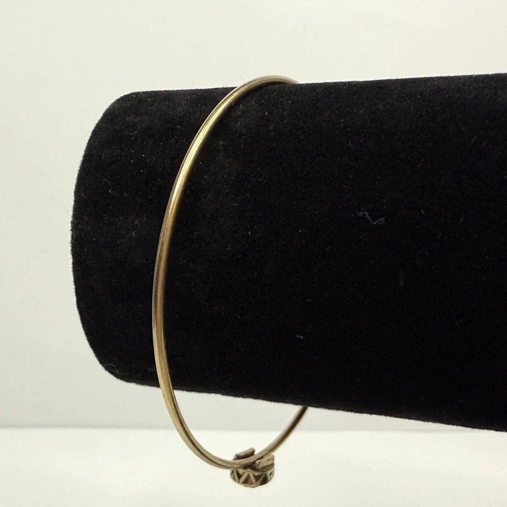 Amber Teardrop Gemstone Bangle Bracelet Gold Tone Fashion Jewelry Wrist Sz 7.5